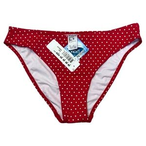 FREYA Pier Style Red White Polka Dot Bikini Bottoms. Fully Lined. M. NWT